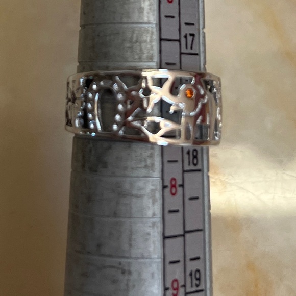 New Real 925 Sterling silver Elephant 7 horseshoe flower owl Lucky Ring Band - Picture 11 of 17